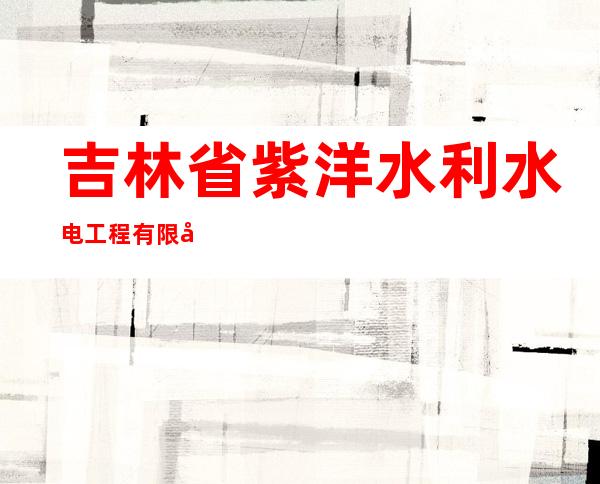 吉林省紫洋水利水电工程有限公司