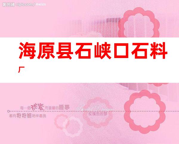 海原县石峡口石料厂