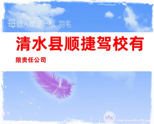 清水县顺捷驾校有限责任公司
