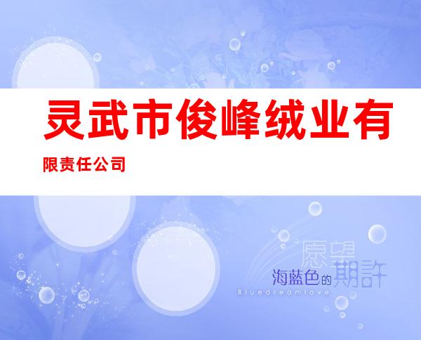 灵武市俊峰绒业有限责任公司