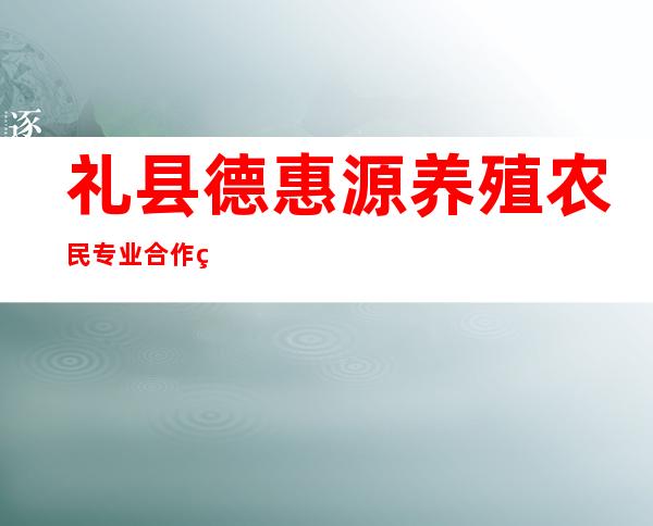 礼县德惠源养殖农民专业合作社