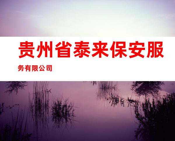 贵州省泰来保安服务有限公司
