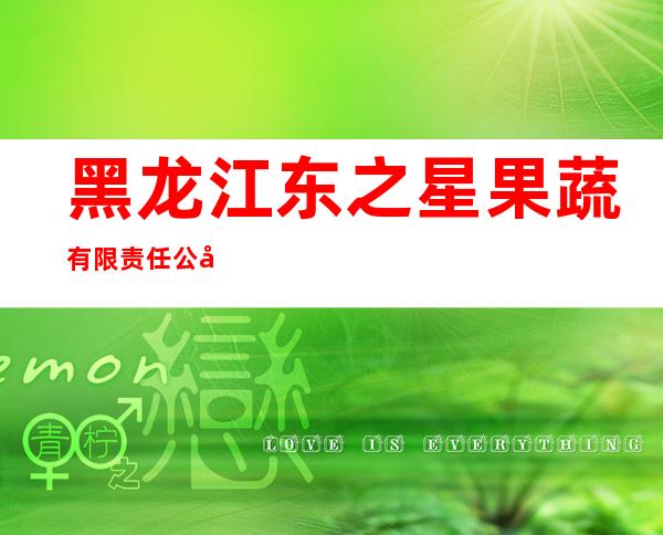 黑龙江东之星果蔬有限责任公司